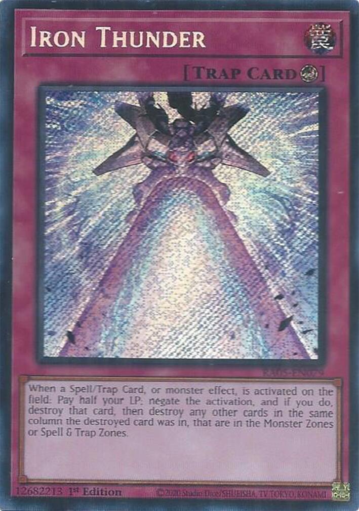 Iron Thunder (Secret Rare) [RA05-EN079] Secret Rare | Chromatic Games