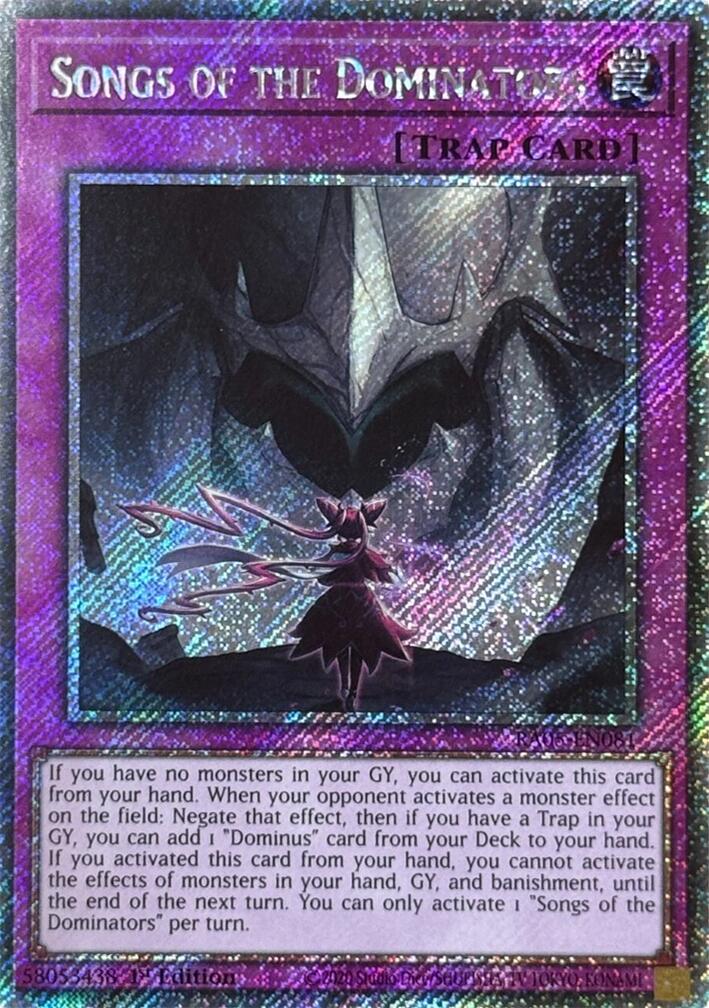 Songs of the Dominators (Platinum Secret Rare) [RA05-EN081] Platinum Secret Rare | Chromatic Games