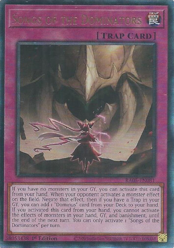 Songs of the Dominators (Ultimate Rare) [RA05-EN081] Ultimate Rare | Chromatic Games