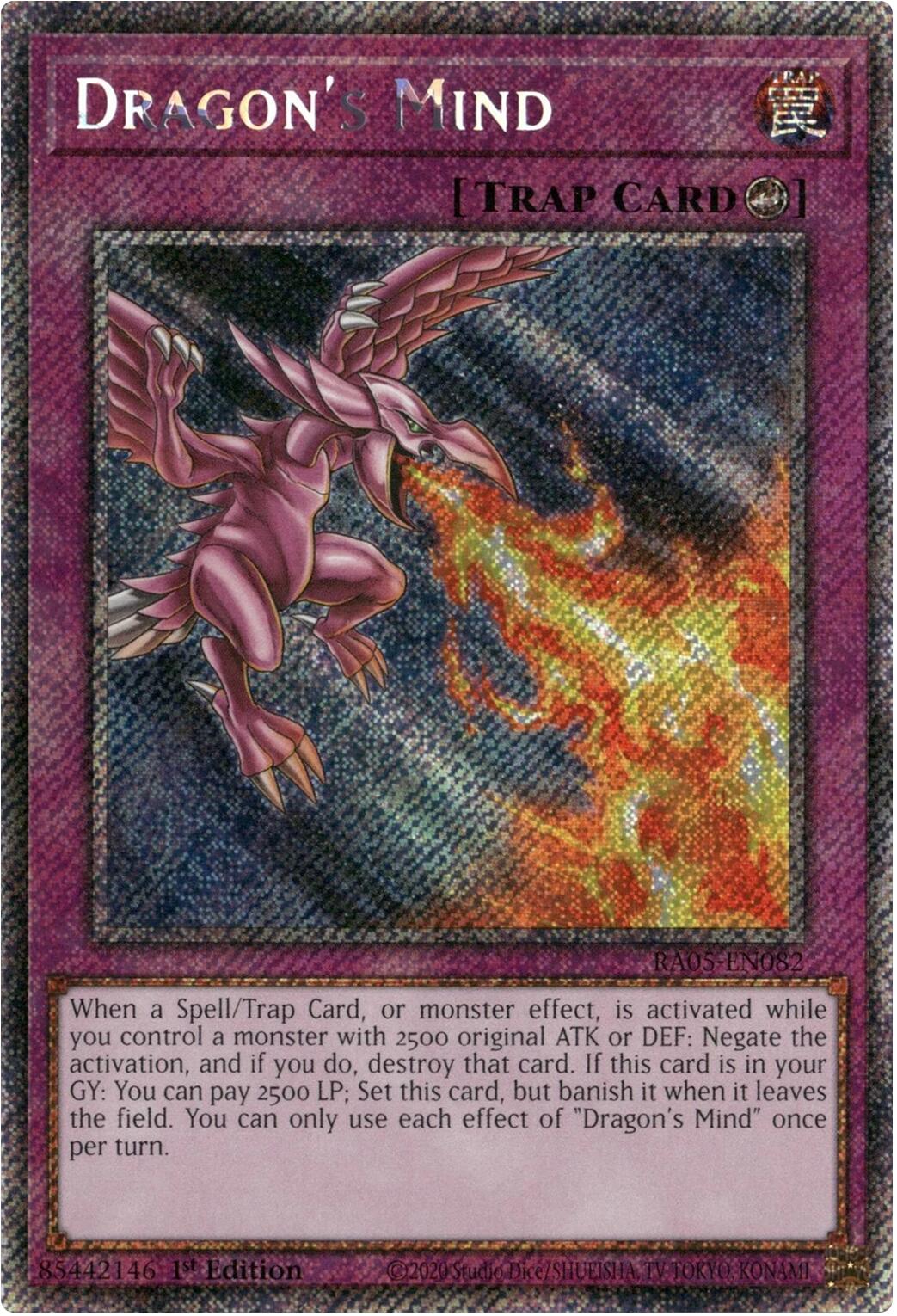 Dragon's Mind (Platinum Secret Rare) [RA05-EN082] Platinum Secret Rare | Chromatic Games