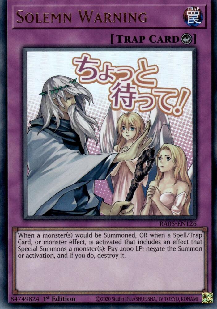 Solemn Warning [RA05-EN126] Ultra Rare | Chromatic Games