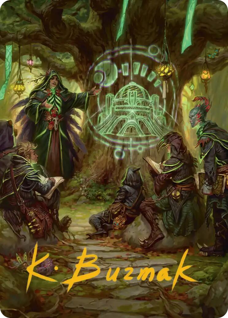 Sylvan Library Art Card (Gold-Stamped Signature) [Secrets of Strixhaven Art Series] | Chromatic Games
