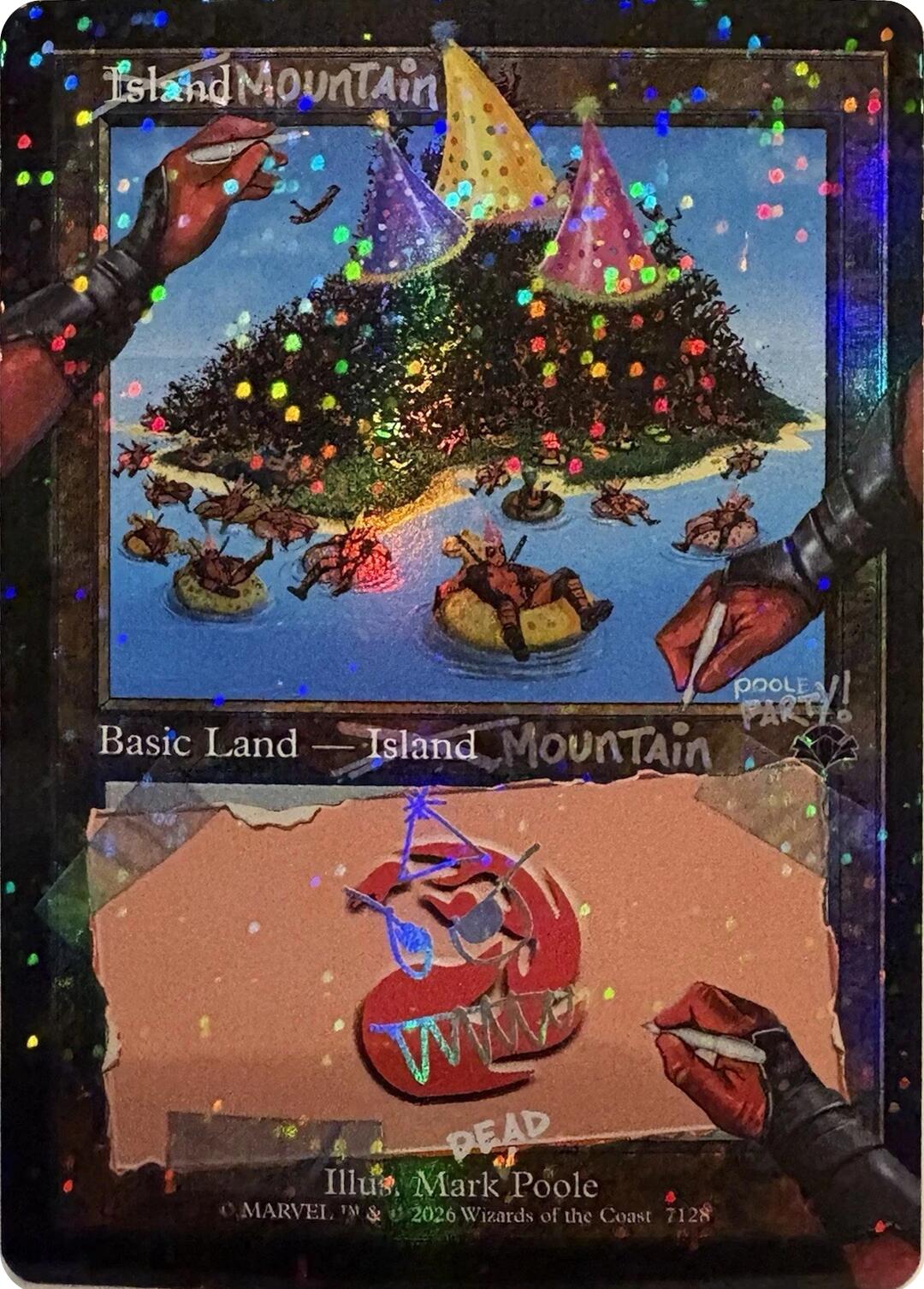 Mountain (7128) (Pool Party Foil) [Secret Lair Drop Series] | Chromatic Games
