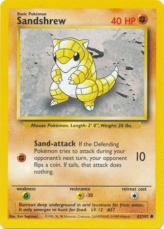 Sandshrew (62/102) [Base Set Unlimited] | Chromatic Games