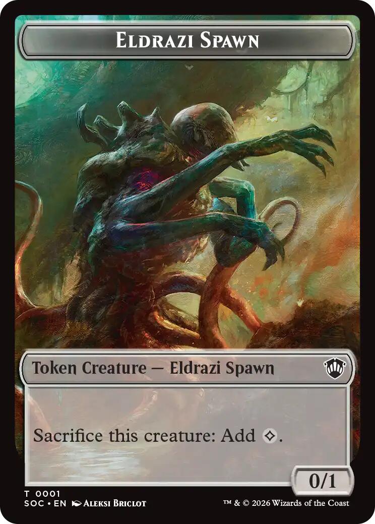 Eldrazi Spawn // Worm Double-Sided Token [Secrets of Strixhaven Commander Tokens] | Chromatic Games