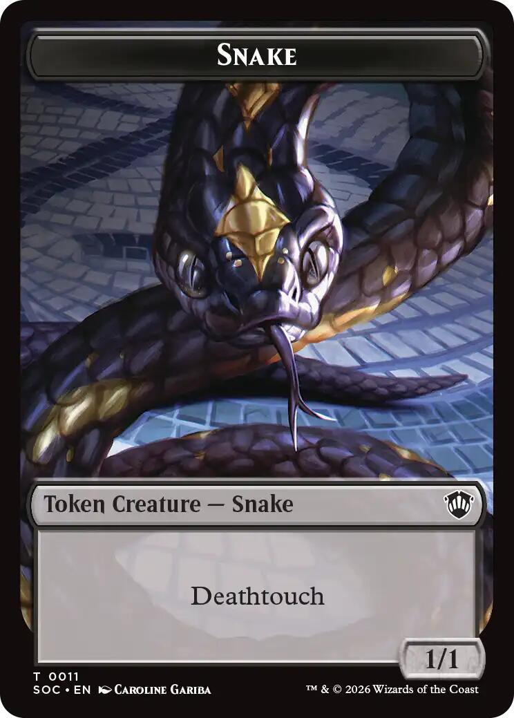 Snake // Zombie Double-Sided Token [Secrets of Strixhaven Commander Tokens] | Chromatic Games