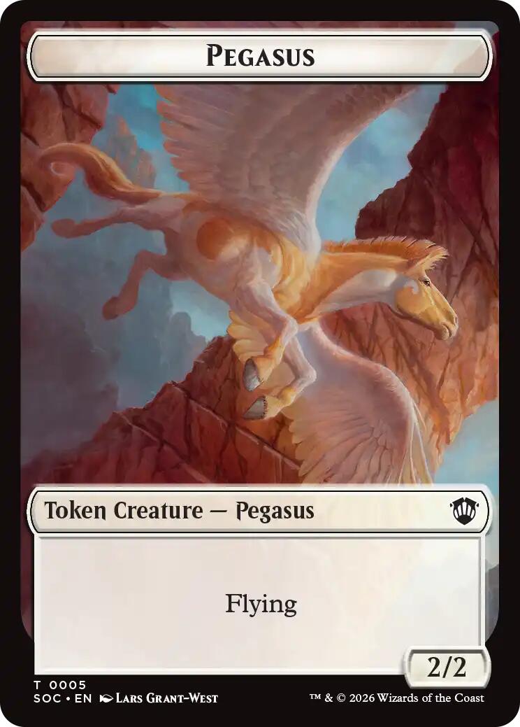 Pegasus // Inkling (0022) Double-Sided Token [Secrets of Strixhaven Commander Tokens] | Chromatic Games