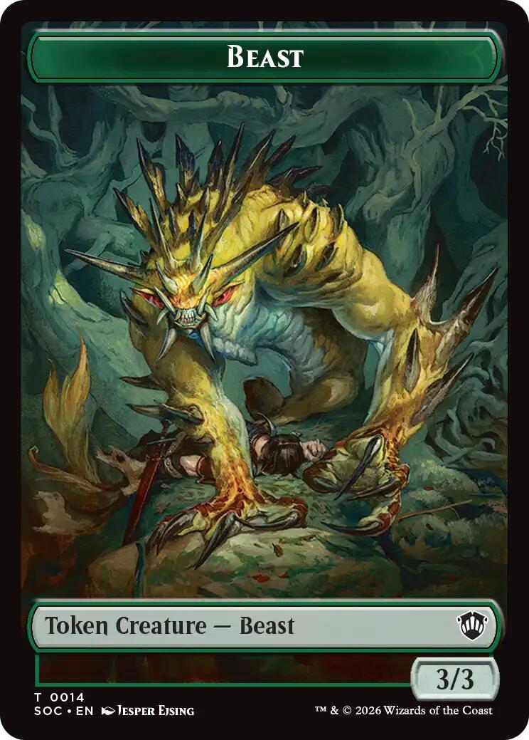 Beast // Fractal (0004) Double-Sided Token [Secrets of Strixhaven Commander Tokens] | Chromatic Games