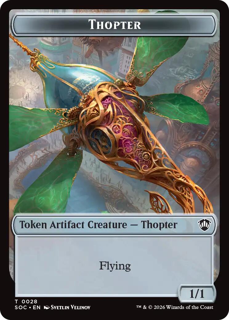 Thopter // Fractal (0004) Double-Sided Token [Secrets of Strixhaven Commander Tokens] | Chromatic Games