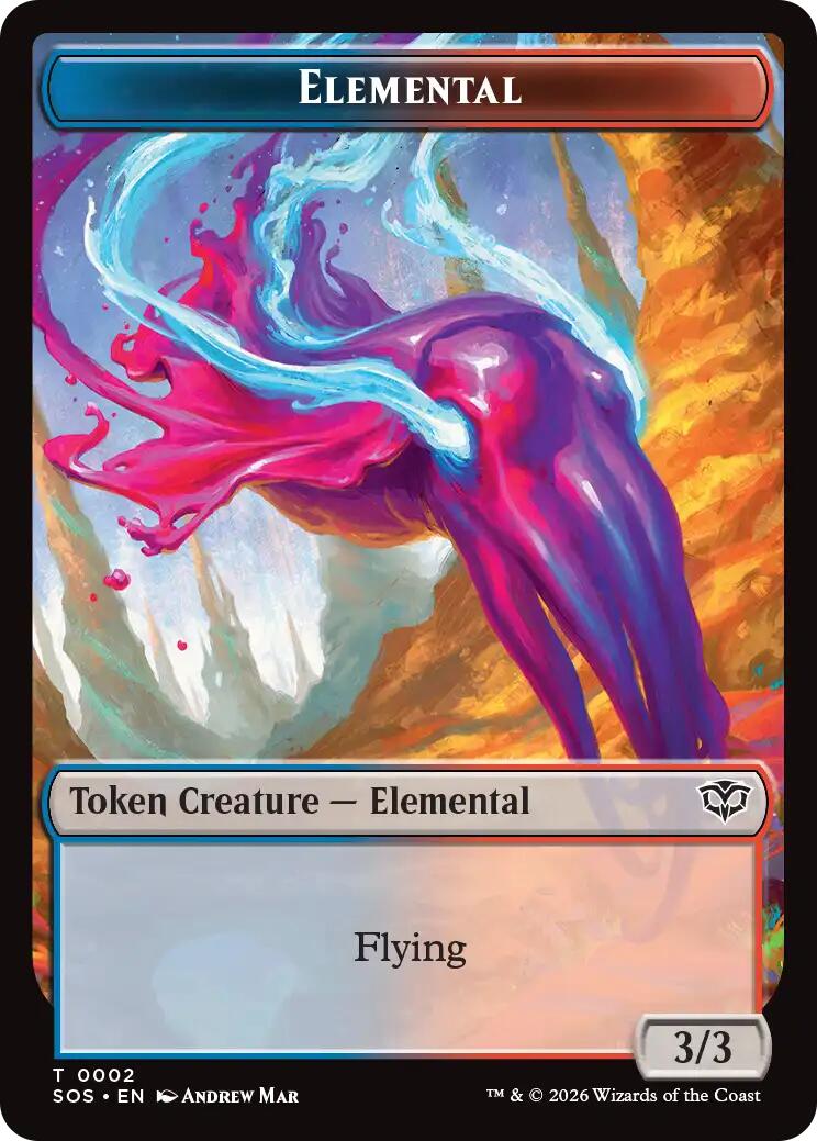 Dragon Illusion // Elemental (0002) Double-Sided Token [Secrets of Strixhaven Commander Tokens] | Chromatic Games