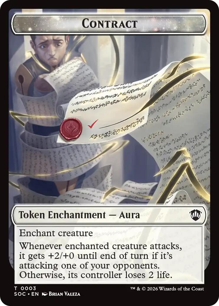 Contract // Pegasus Double-Sided Token [Secrets of Strixhaven Commander Tokens] | Chromatic Games
