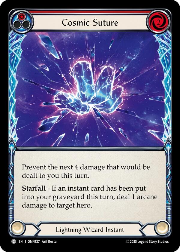 Cosmic Suture (Red) [OMN127] (Omens of the Third Age)  Rainbow Foil | Chromatic Games