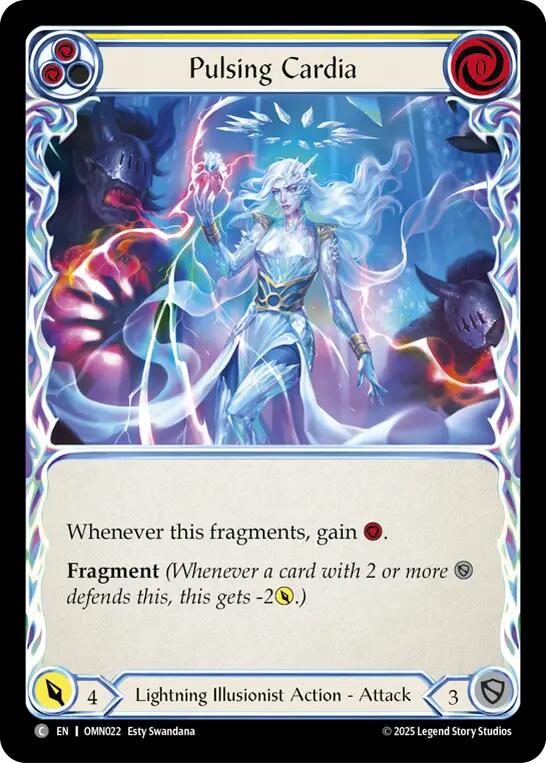 Pulsing Cardia (Yellow) [OMN022] (Omens of the Third Age)  Rainbow Foil | Chromatic Games