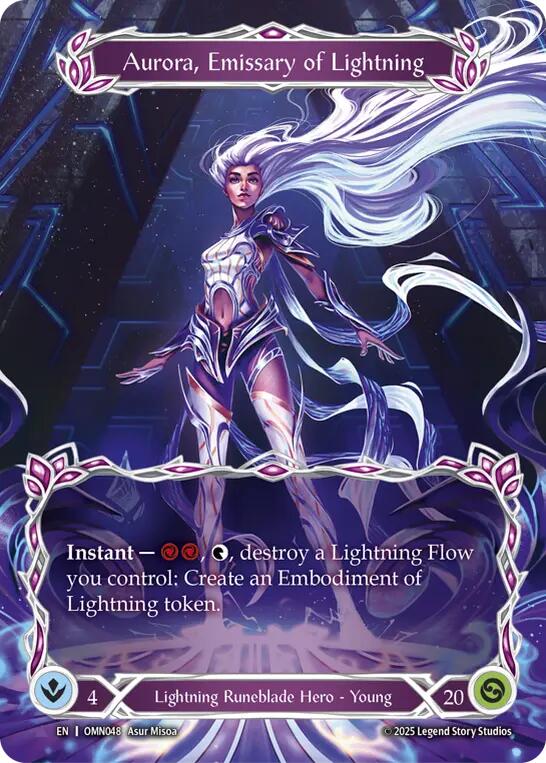 Aurora, Emissary of Lightning (Marvel) [OMN048] (Omens of the Third Age)  Cold Foil | Chromatic Games