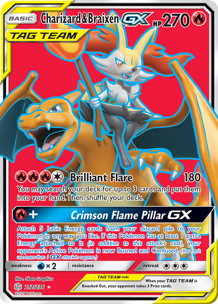 Charizard & Braixen GX (212/236) [Sun & Moon: Cosmic Eclipse] | Chromatic Games