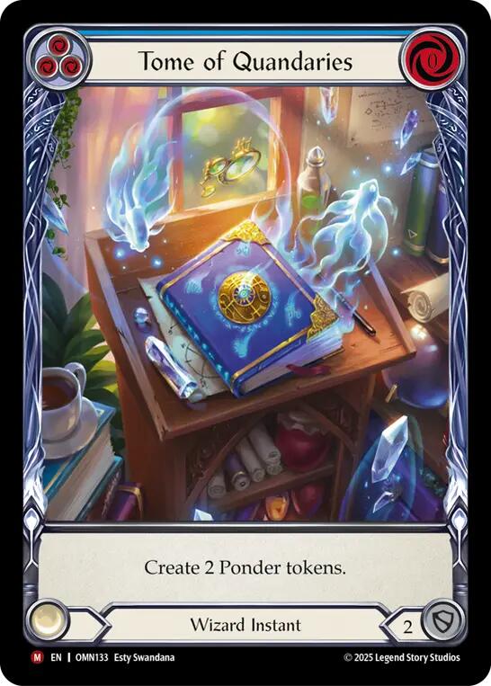 Tome of Quandaries (Blue) (Extended Art) [OMN133] (Omens of the Third Age)  Cold Foil | Chromatic Games
