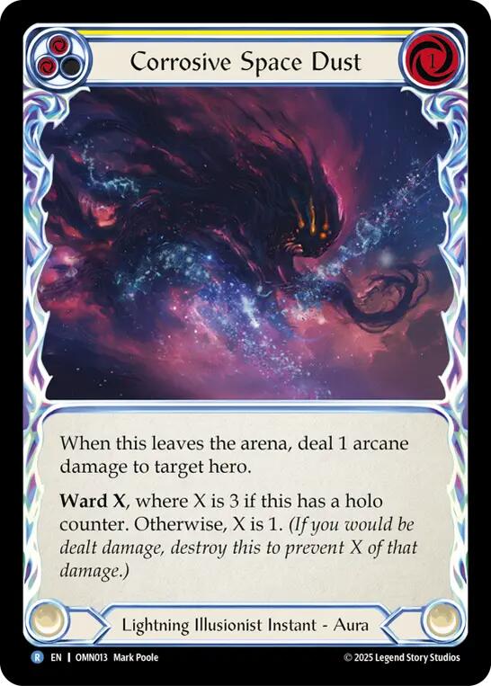 Corrosive Space Dust (Yellow) [OMN013] (Omens of the Third Age)  Rainbow Foil | Chromatic Games