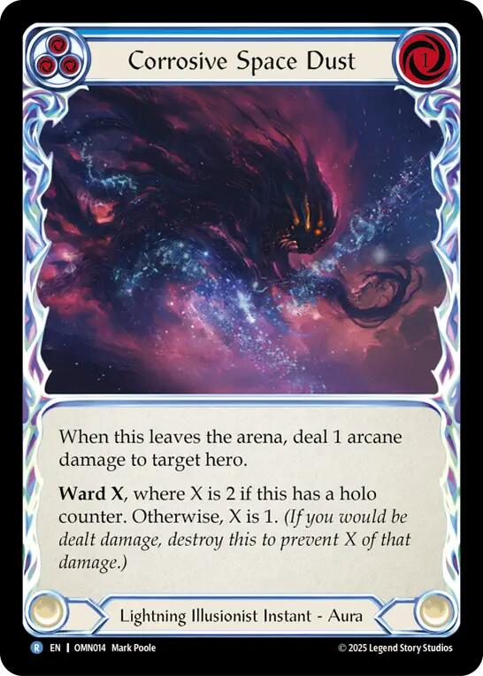 Corrosive Space Dust (Blue) [OMN014] (Omens of the Third Age)  Rainbow Foil | Chromatic Games