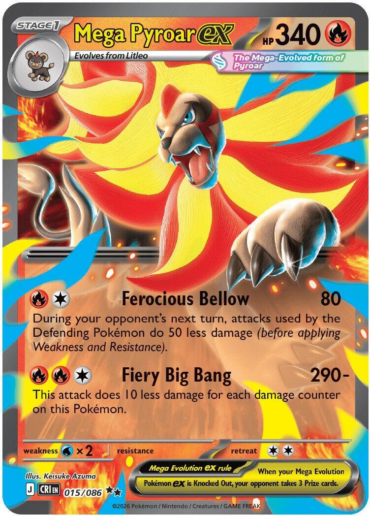 Mega Pyroar ex (015/086) [Mega Evolution: Chaos Rising] | Chromatic Games