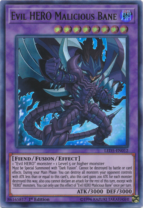 Evil Hero Malicious Bane [LED5-EN012] Ultra Rare | Chromatic Games