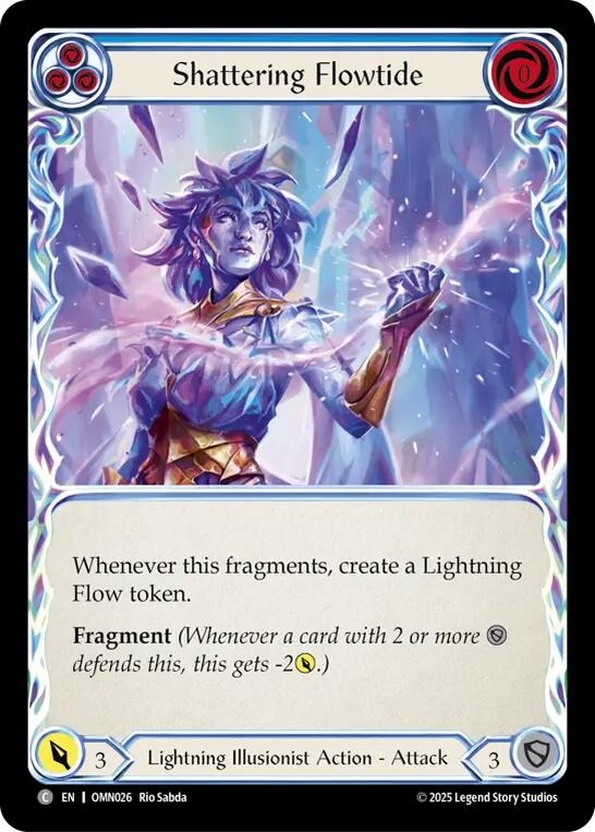Shattering Flowtide (Blue) [OMN026] (Omens of the Third Age)  Rainbow Foil | Chromatic Games