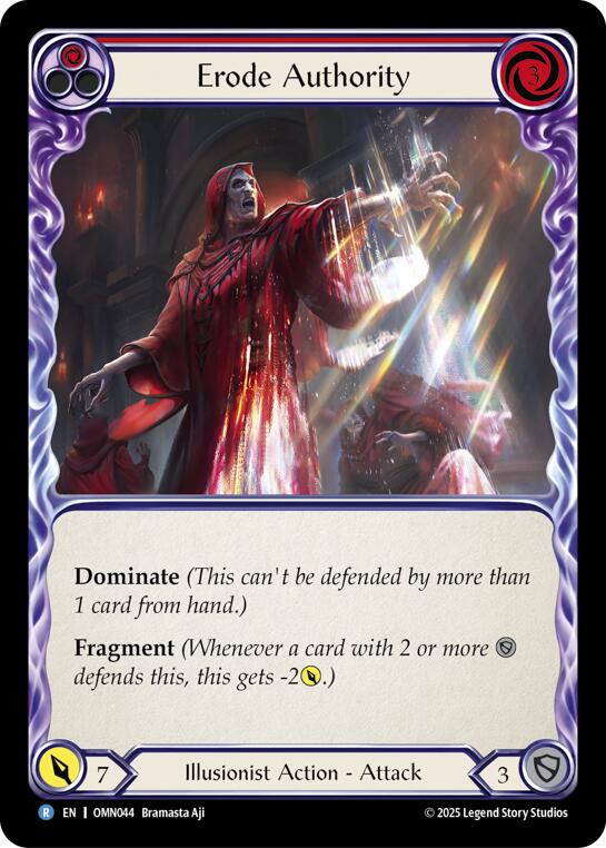 Erode Authority (Red) [OMN044] (Omens of the Third Age)  Rainbow Foil | Chromatic Games