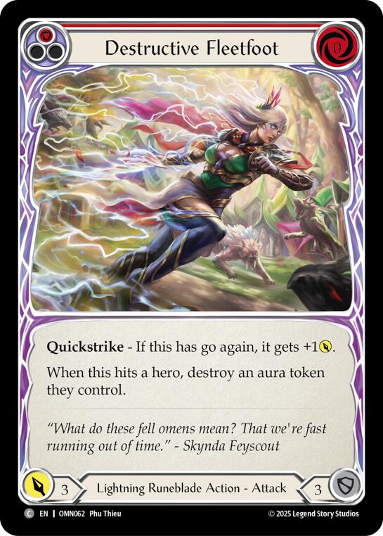 Destructive Fleetfoot (Red) [OMN062] (Omens of the Third Age)  Rainbow Foil | Chromatic Games