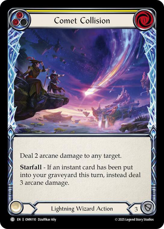 Comet Collision (Yellow) [OMN110] (Omens of the Third Age)  Rainbow Foil | Chromatic Games