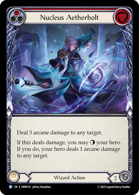 Nucleus Aetherbolt (Red) [OMN135] (Omens of the Third Age)  Rainbow Foil | Chromatic Games
