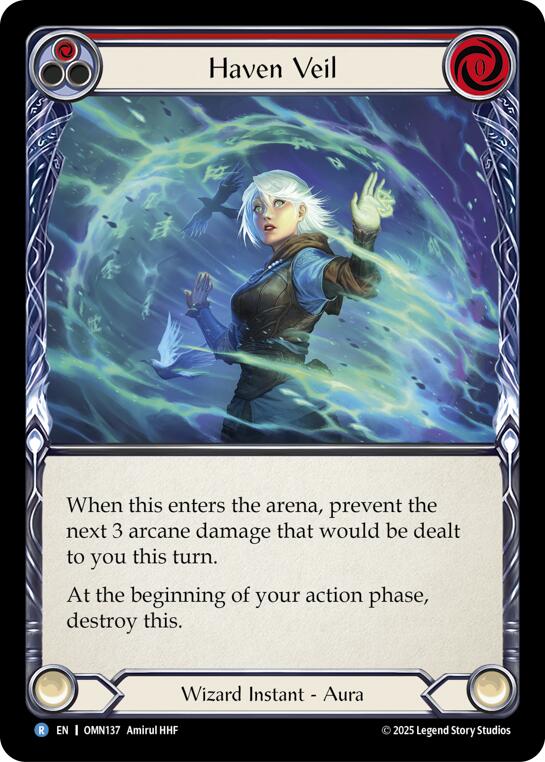 Haven Veil (Red) [OMN137] (Omens of the Third Age)  Rainbow Foil | Chromatic Games