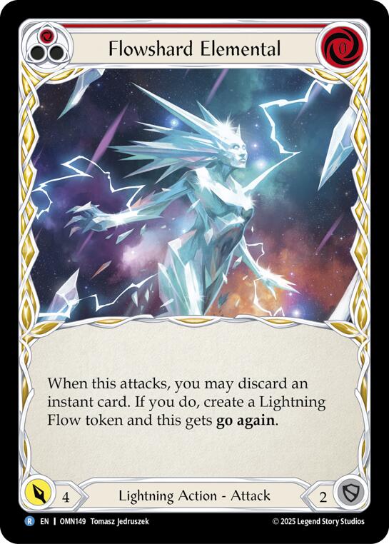 Flowshard Elemental (Red) [OMN149] (Omens of the Third Age)  Rainbow Foil | Chromatic Games