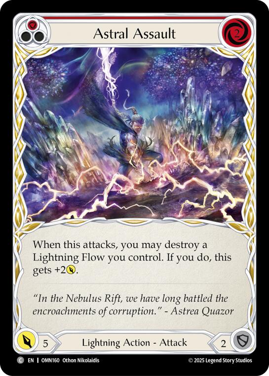 Astral Assault (Red) [OMN160] (Omens of the Third Age)  Rainbow Foil | Chromatic Games