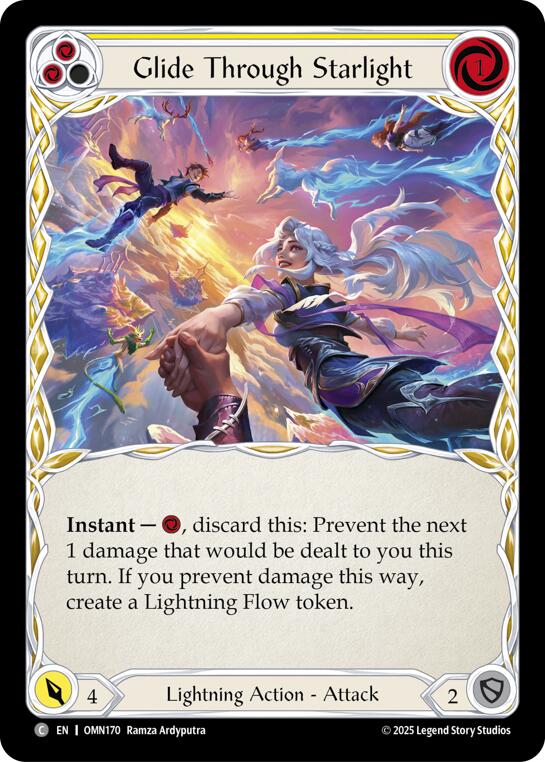 Glide Through Starlight (Yellow) [OMN170] (Omens of the Third Age)  Rainbow Foil | Chromatic Games
