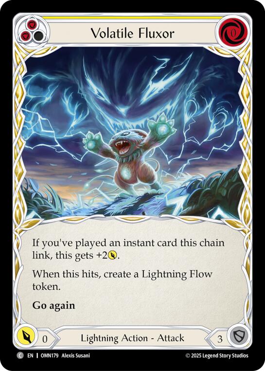 Volatile Fluxor (Yellow) [OMN179] (Omens of the Third Age)  Rainbow Foil | Chromatic Games