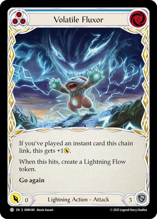 Volatile Fluxor (Blue) [OMN180] (Omens of the Third Age)  Rainbow Foil | Chromatic Games