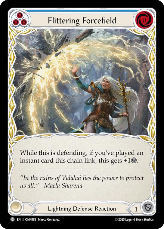 Flittering Forcefield (Blue) [OMN183] (Omens of the Third Age) | Chromatic Games