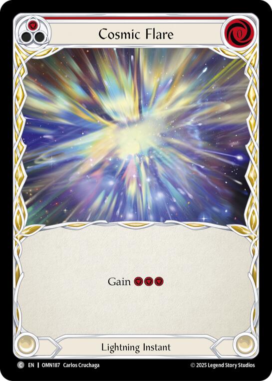 Cosmic Flare (Red) [OMN187] (Omens of the Third Age)  Rainbow Foil | Chromatic Games