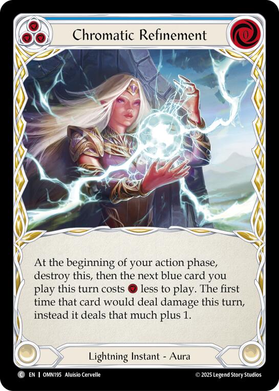Chromatic Refinement (Blue) [OMN195] (Omens of the Third Age)  Rainbow Foil | Chromatic Games