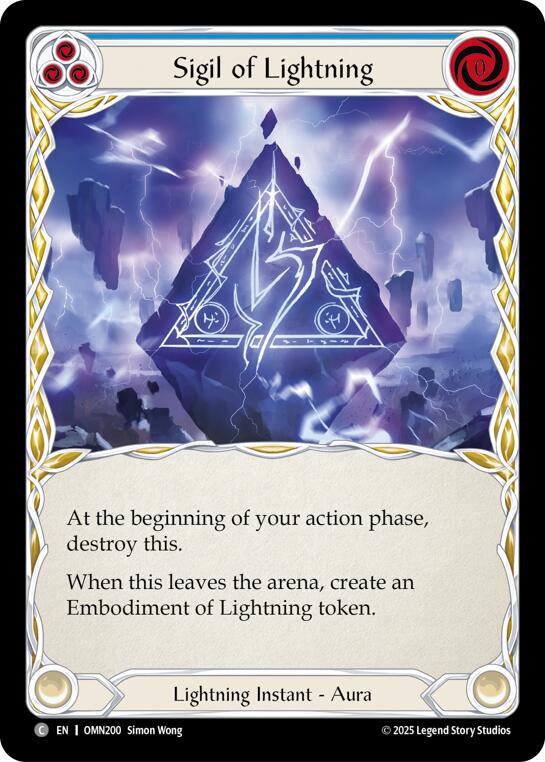 Sigil Of Lightning (Blue) [OMN200] (Omens of the Third Age) | Chromatic Games