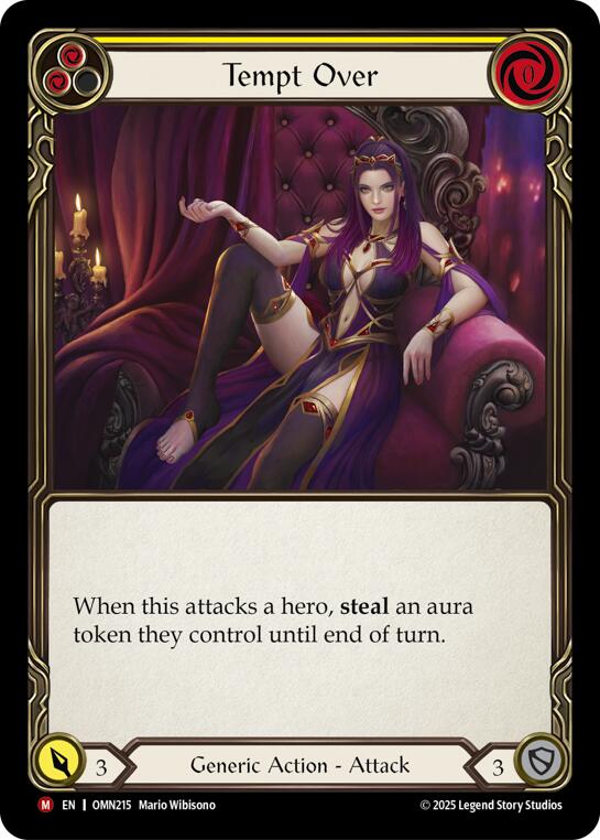 Tempt Over (Yellow) [OMN215] (Omens of the Third Age)  Rainbow Foil | Chromatic Games
