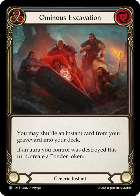 Ominous Excavation (Blue) [OMN217] (Omens of the Third Age)  Rainbow Foil | Chromatic Games