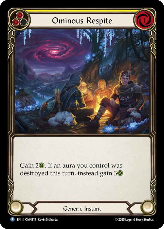 Ominous Respite (Yellow) [OMN218] (Omens of the Third Age)  Rainbow Foil | Chromatic Games