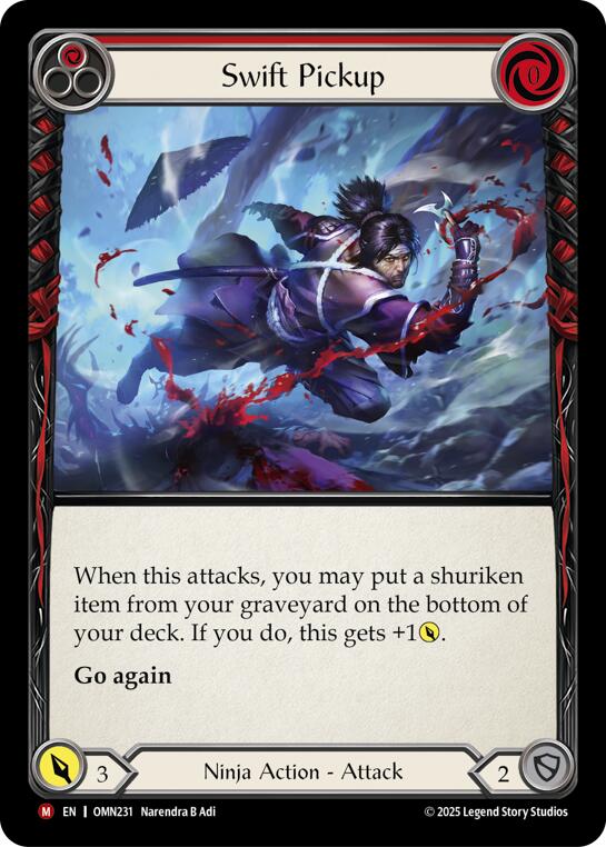 Swift Pickup (Red) [OMN231] (Omens of the Third Age)  Rainbow Foil | Chromatic Games