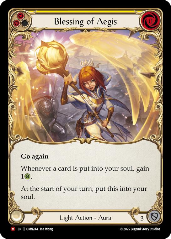 Blessing Of Aegis (Yellow) [OMN244] (Omens of the Third Age) | Chromatic Games