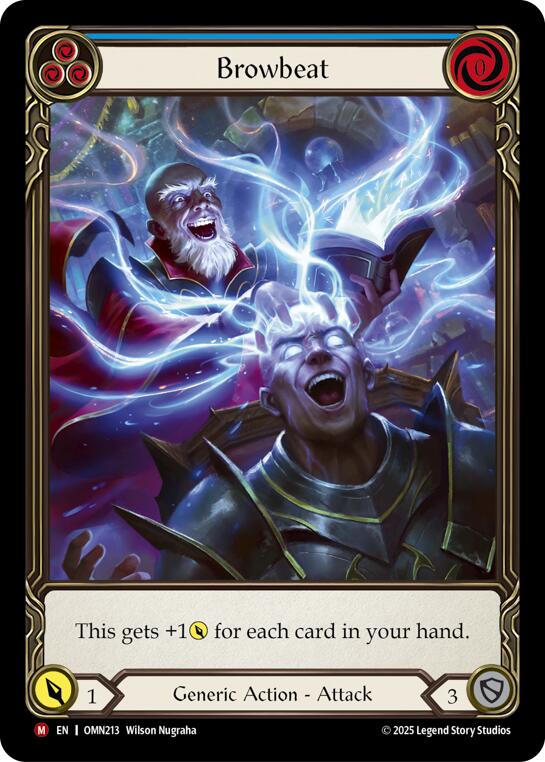 Browbeat (Blue) (Extended Art) [OMN213] (Omens of the Third Age)  Cold Foil | Chromatic Games