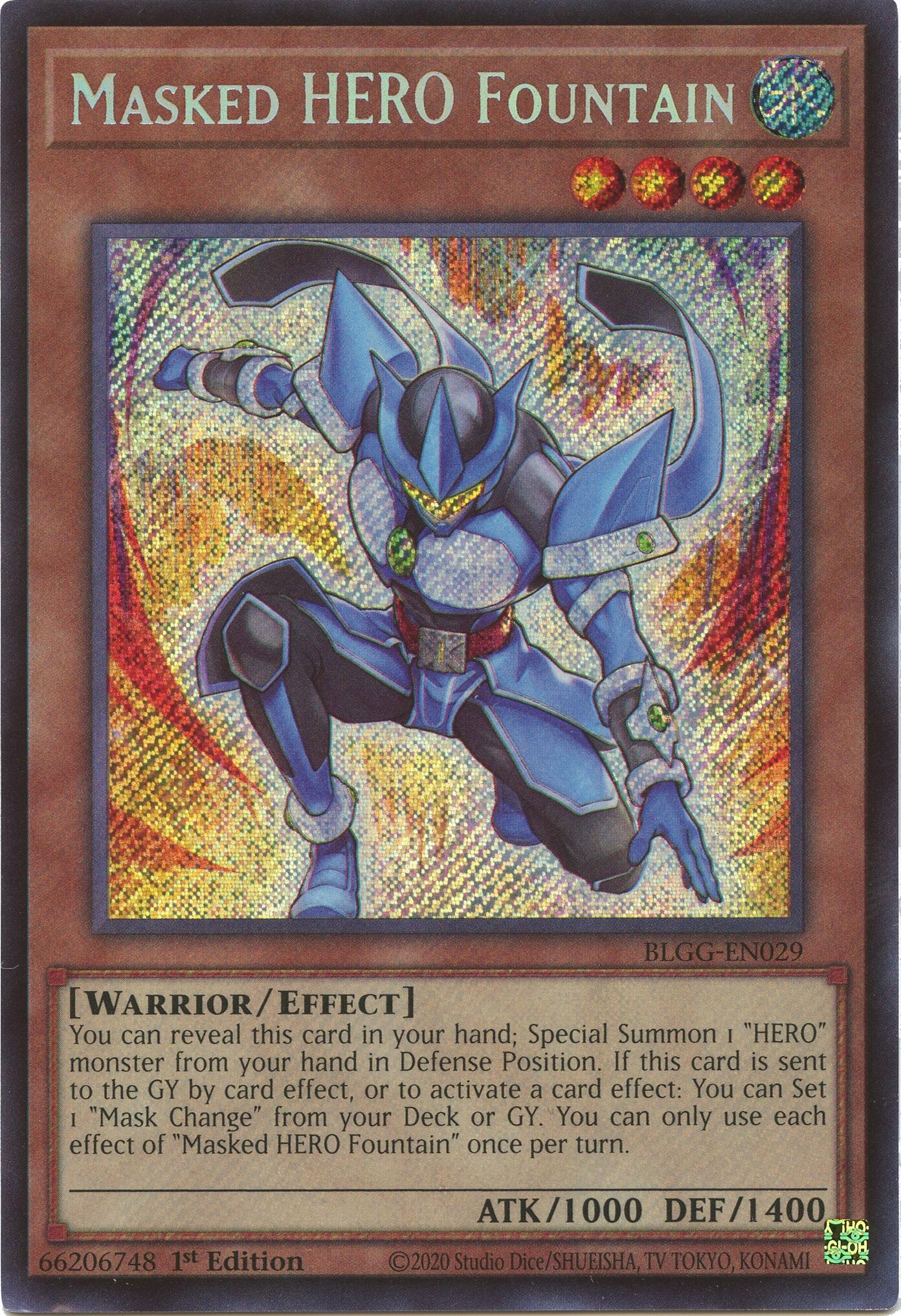 Masked HERO Fountain [BLGG-EN029] Secret Rare | Chromatic Games