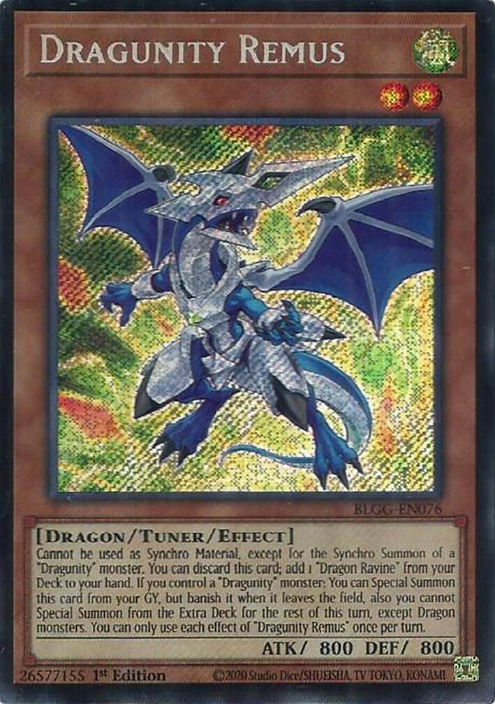 Dragunity Remus [BLGG-EN076] Secret Rare | Chromatic Games