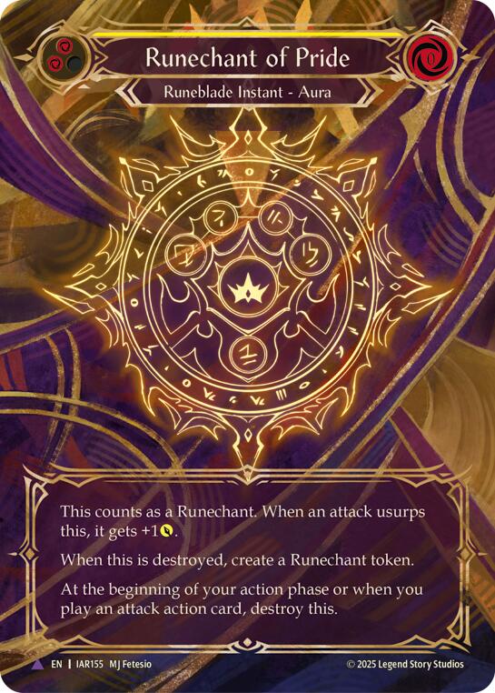Runechant of Pride (Yellow) (Marvel) [IAR155-MV] (Omens of the Third Age)  Cold Foil | Chromatic Games