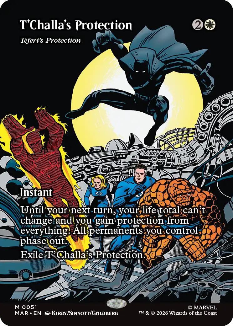T'Challa's Protection - Teferi's Protection (Borderless) [Marvel Universe: Eternal-Legal] | Chromatic Games
