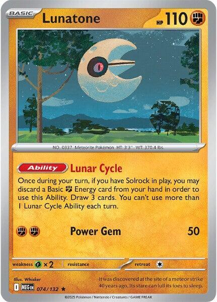 Lunatone (074/132) (Non-Holo) [Mega Evolution: Base Set] | Chromatic Games